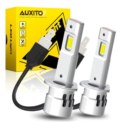 Set 2 becuri LED H1, Auxito&amp;reg;, Canbus, lumina alb-rece, 20000 lumeni, cu ventilator integrat foto