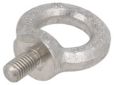 Șurub de ridicare cu ochi ELESA+GANTER M10 DIN 580 Oțel A4, Diametru inel 25mm, Lungime tijă 17mm
