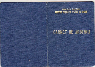 bnk div CNEFS - Federatia Romana de Volei - carnet de arbitru anii `80 foto