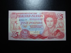 INSULELE FALKLANDS 5 POUNDS 1983 UNC foto