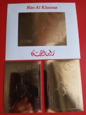 RAS AL KHAIMA, SPACE KENNEDY - MNH GOLD PERF./IMPERF. foto