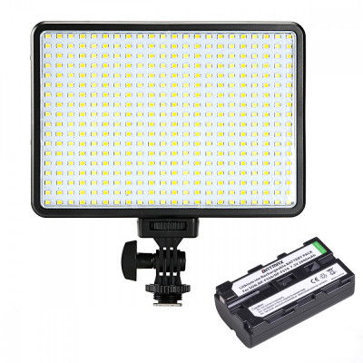 Lampa foto video LED cu acumulator NP-F, temperatura reglabila 3200-5600K foto