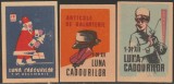 1961-1965 Romania - Set 3 etichete de chibrituri romanesti Luna Cadourilor