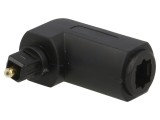 Conector Adaptor Fibra Optica Toslink 90 Grade Logilink Negru Plastic
