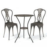 Cumpara ieftin Set mobilier bistro, 3 piese, bronz, aluminiu turnat