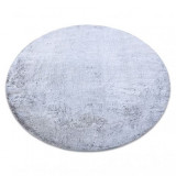 Covor modern de spălat LAPIN cerc shaggy, antiderapant gri / fildeș, cerc 60 cm, Rotund, Poliester