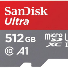 Card de memorie SanDisk Ultra SDSQUAC-512G-GN6MA, MicroSDXC, 512 GB, UHS-I U1, Clasa 10 + Adaptor SD