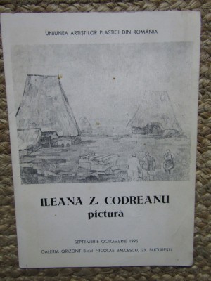 CATALOG DE EXPOZITIE ILEANA Z. CODREANU PICTURA SEPTEMBRIE-OCTOMBRIE 1995 foto