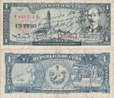 1957 , 1 peso ( P-87b ) - Cuba