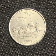 Moneda jubiliară quarter dollar 2000 Virginia