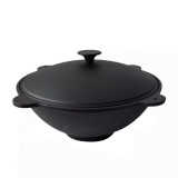 Cumpara ieftin Oala de fonta tip wok, cu capac, 51.5x26 cm, Perfect Home
