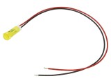 Lampă de control LED galbenă &Oslash;6mm APEM - 24V DC, montare snap-in