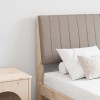 VidaXL Tăblie tapițată Gri taupe 140 cm Lemn de pin masiv 879397