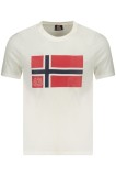 Cumpara ieftin Norway Tricou barbati, cu logo, din bumbac, Regular fit, Alb, M