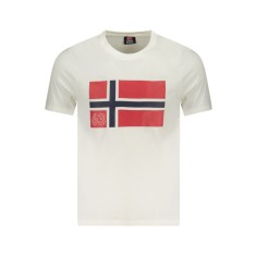 Norway Tricou barbati, cu logo, din bumbac, Regular fit, Alb, M