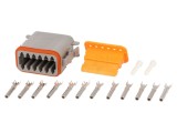 Conector DT 12-PIN mamă pe cablu crimpat