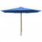 vidaXL Umbrelă de soare de exterior, st&acirc;lp din lemn, albastru, 350 cm
