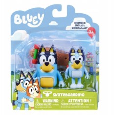 Set 2 figurine Bluey - Bluey &amp;amp; Bandit, Skateboard