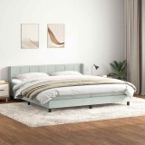 Cumpara ieftin Pat box spring cu saltea, gri deschis, 200x210 cm, catifea