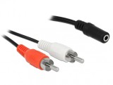 Cablu 2 x RCA la jack stereo 3 pini 3.5mm T-M 1.4m, Delock 85808