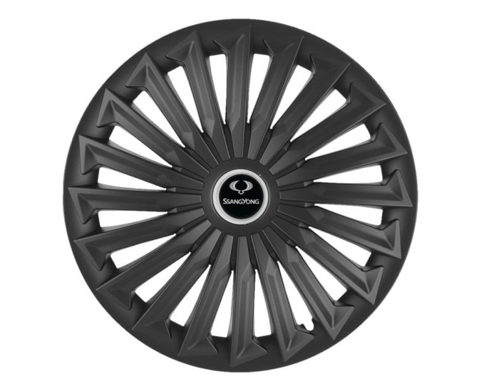Set 4 capace roti pentru SsangYong, model Joy Black, R16