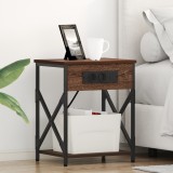 vidaXL Dulap de noapte 2 pcs Stejar brun 41 x 31 x 51 cm Lemn compozit