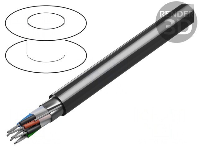 Cablu RS232 4x2x24AWG Ecranat Folie PVC
