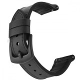 Curea hibrid piele-silicon, compatibila Samsung Galaxy Watch 4 Classic, 46mm, telescoape Quick Release, Black Shadow