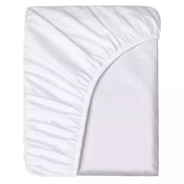Cearceaf de Pat cu Elastic, Bumbac, Tesatura Rigida, 140g/m2, 180 x 200 cm, Alb