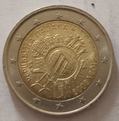 Moneda 2 euro comemorativa Italia 2002-2012 foto