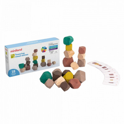 Joc educativ pentru dezvoltarea motricitatii Wood Stones foto