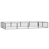 Tarc caini 12 panouri negru 100x50 cm otel vopsit electrostatic GartenMobel Dekor, vidaXL