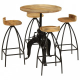 Set mobilier de bar 5 piese, lemn masiv de mango, Set masa si scaune, 4 scaune, vidaXL