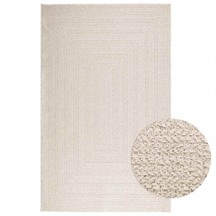 vidaXL Covor &bdquo;ZIZUR&rdquo; crem aspect iută pentru interior și exterior 4010366