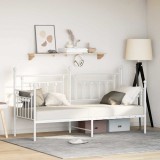 VidaXL Cadru de pat de zi cu headboard Alb 80 x 200 cm Oțel
