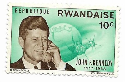 Rwanda - A 2-a aniversare a mortii lui John F. Kennedy, 1917-1963, 1965 - neobliterata foto