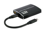 CABLU video GEMBIRD, adaptor USB 3.1 Type-C (T) la 2 x HDMI (M), 15cm, rezolutie maxima 4K UHD (3840 x 2160) la 30 Hz, iesire audio 3.5mm, negru, &quot;A-C
