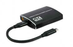 CABLU video GEMBIRD, adaptor USB 3.1 Type-C (T) la 2 x HDMI (M), 15cm, rezolutie maxima 4K UHD (3840 x 2160) la 30 Hz, iesire audio 3.5mm, negru, &amp;quot;A-C foto