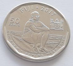 52. Moneda Fiji 50 cents 2017 (Rugby 7&#039;s - Champions at the 2016 Olympic Games)