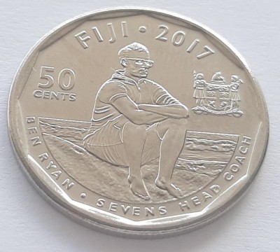 52. Moneda Fiji 50 cents 2017 (Rugby 7&amp;#039;s - Champions at the 2016 Olympic Games) foto