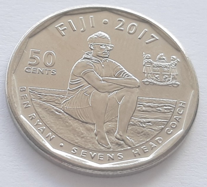 52. Moneda Fiji 50 cents 2017 (Rugby 7&#039;s - Champions at the 2016 Olympic Games)