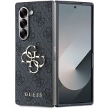 Husa Samsung Galaxy Z Fold6 Guess Leather 4G Metal Logo, negru, GUHCZFD64GMGGR