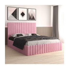 Pat Tapitat Luca Roz+ Saltea Lux Ortopedica 180x200cm