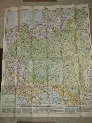 harta poloniei - anii 1910 - 1920 - dimensiuni 107/88 cm foto
