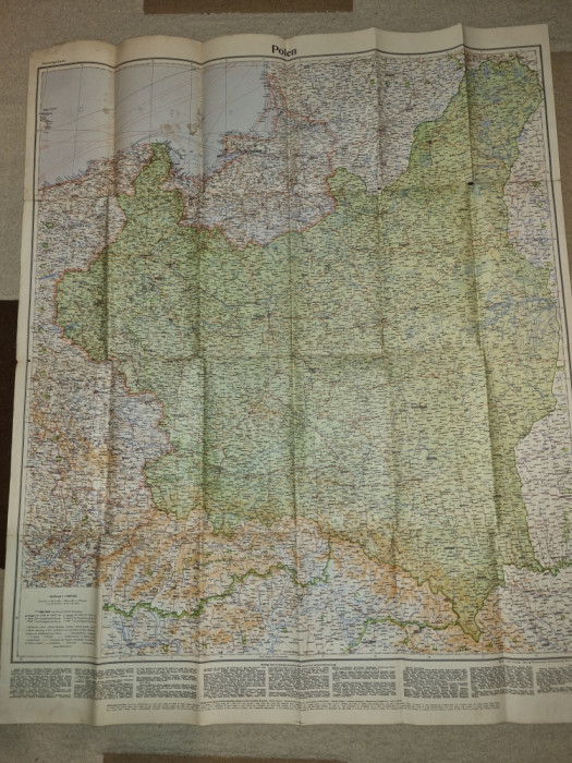 harta poloniei - anii 1910 - 1920 - dimensiuni 107/88 cm
