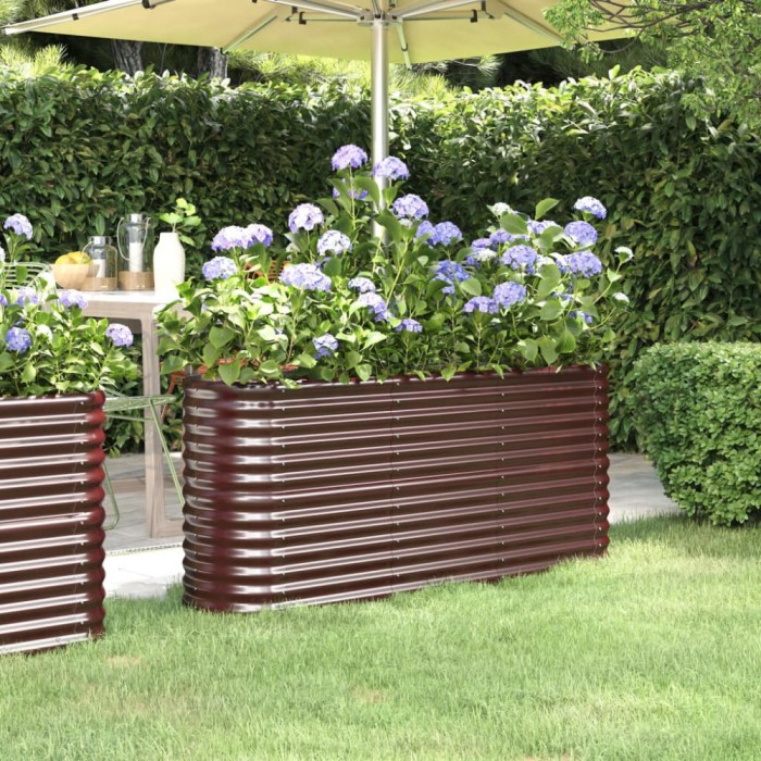 vidaXL Strat &icirc;nălțat grădină 152x40x68 cm oțel vopsit electrostatic