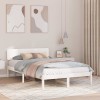VidaXL Cadru de pat cu headboard Alb 135 x 190 cm 872114