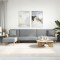 vidaXL Canapea extensibilă &icirc;n formă de L gri 279x140x70 cm catifea