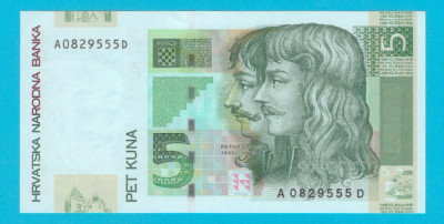 Croatia 5 Kuna 2001 &amp;#039;Varazdin&amp;#039; UNC serie: AO829555D foto