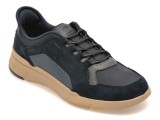 Pantofi sport GEOX bleumarin, U659KA, din piele naturala si material textil